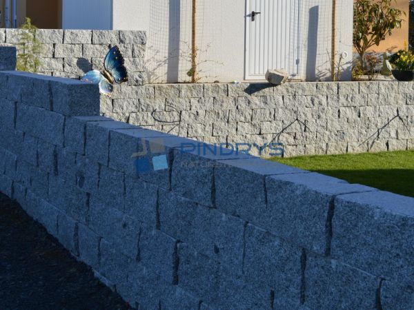 Granit Mauersteine, Granitsteine, Gartensteine 10x20x40 cm Lagerfugen gesägt, Trockenmauer
